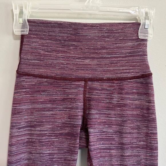 Lululemon Wunder Under HR 21" Edged Stripe Jacquard Blueprint Royal Ruby Sz 2 - Picture 5 of 10